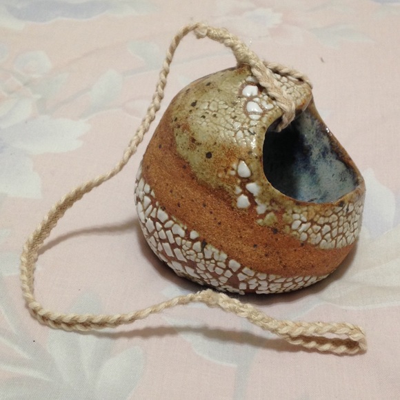 Stoneware and Crackle Hanging Air Plant Holder - Picture 5 of 8